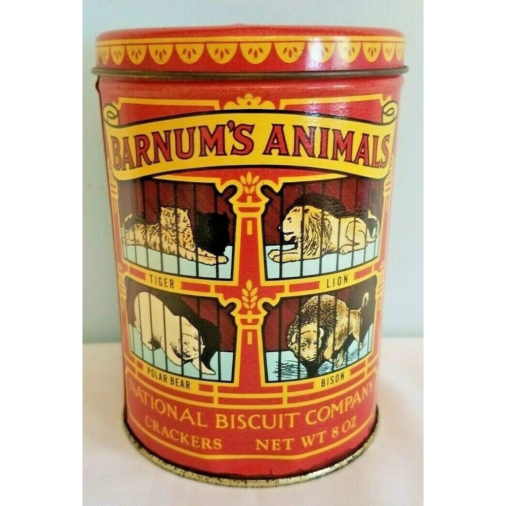 Vintage 1979 Nabisco Barnum's Animals Crackers Tin 1914 Replica 8oz.